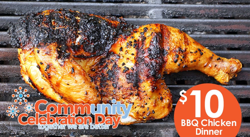 Half Chicken on a Barbecue Grill at Community Celebration Day 2017
